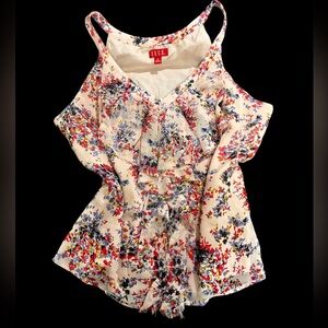 Elle Women's Vibrant Floral Cold Shoulder Blouse